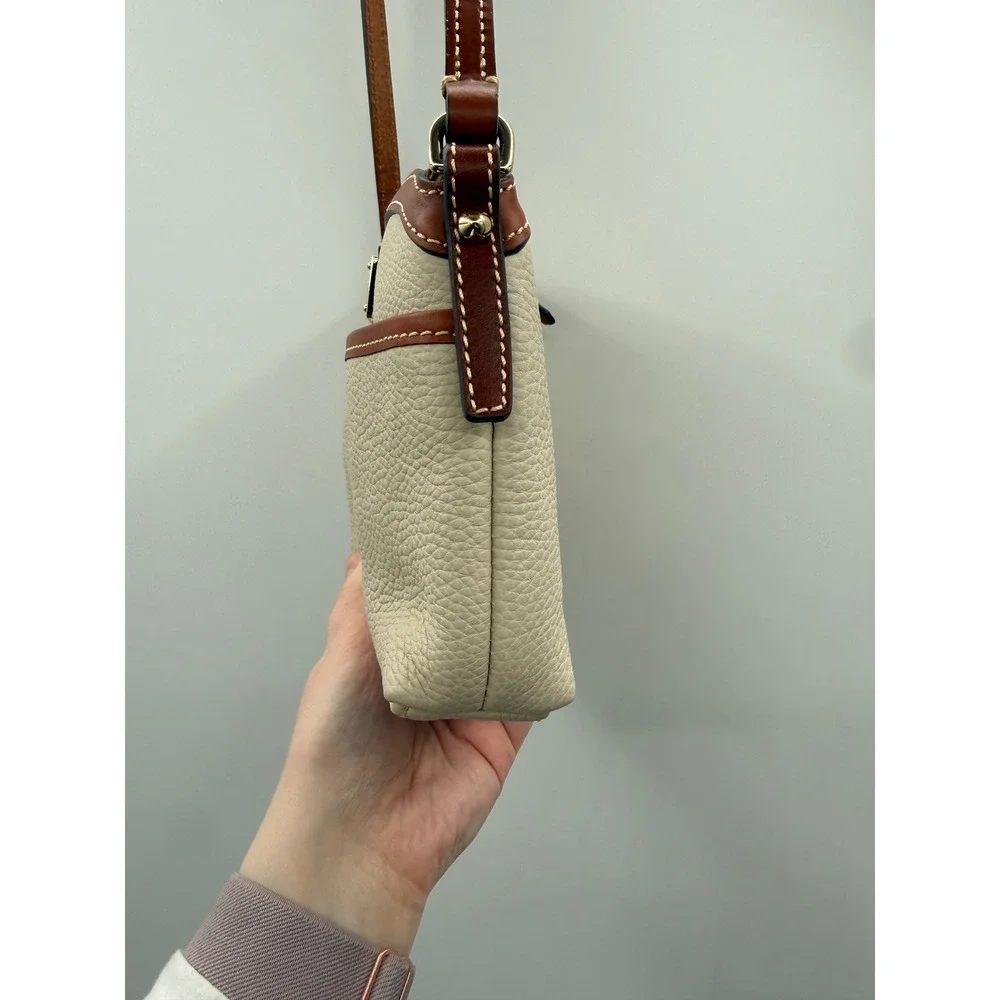 Dooney‎ & Bourke Pebble Grain Crossbody Bone Leather Domed Bag Adjustable Strap